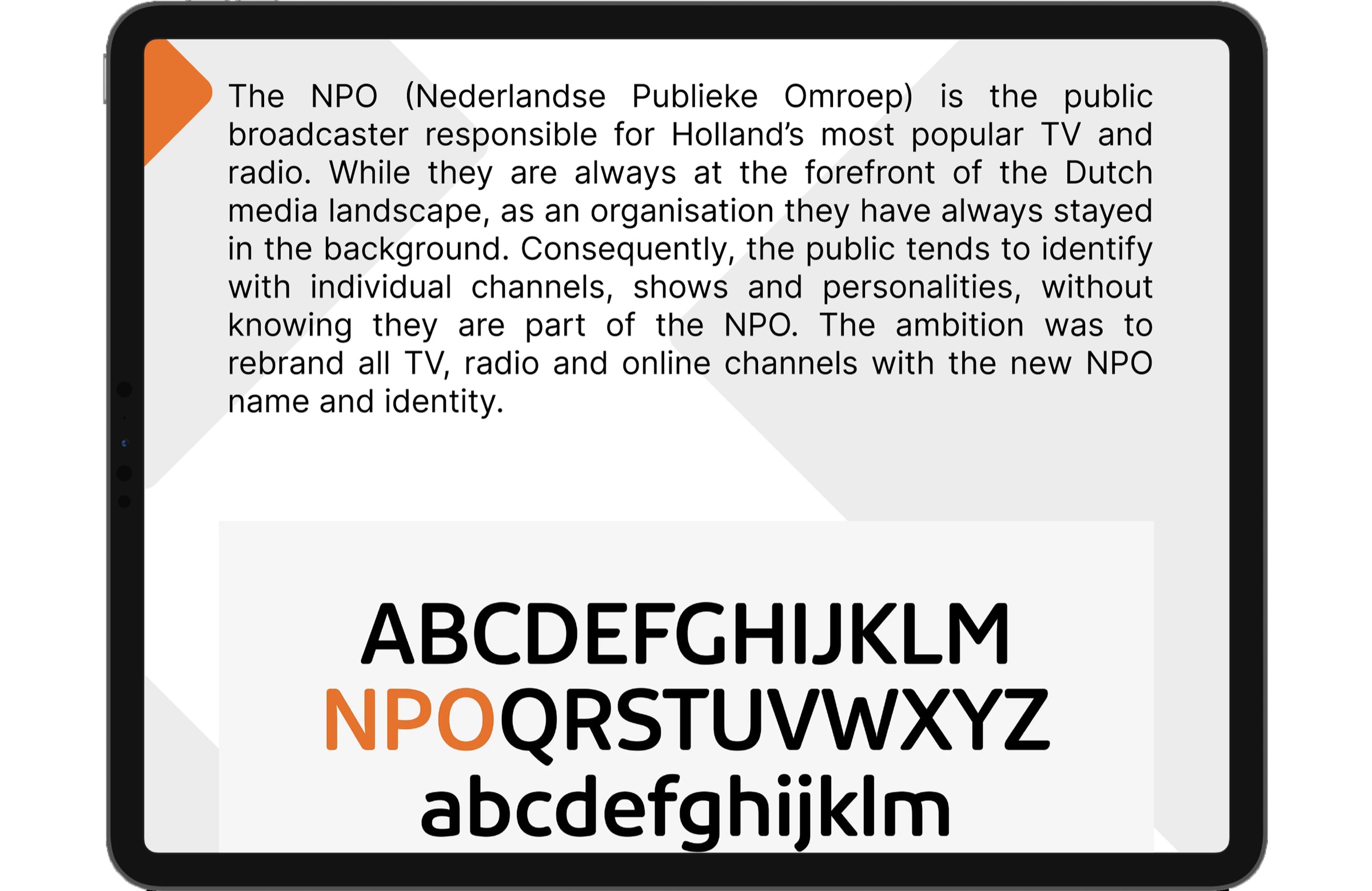 Introduction to NPO and the goal of the identity design.