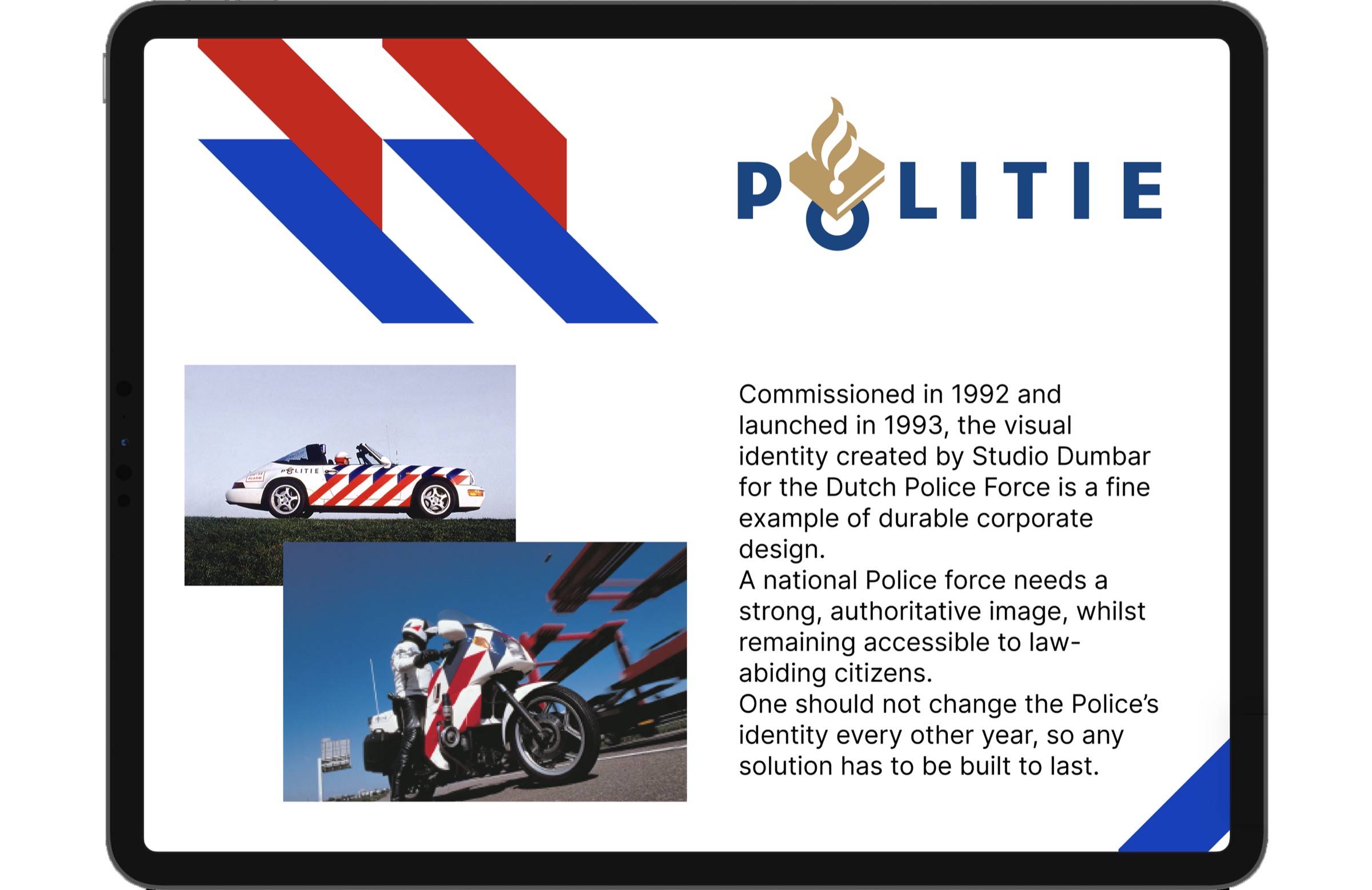 The start page of the design for dutch police, fire departement and ambulance.